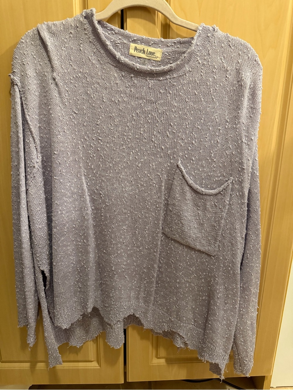 Peach Love Cali Textured Pocket Sweater 💜